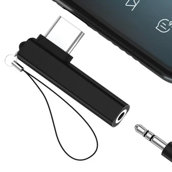 USB C iki 3,5 mm Ausinių Adapteris Audio AUX Laidas Laidas Hi-Fi Adapteris 90° Alkūnė Dizaino 