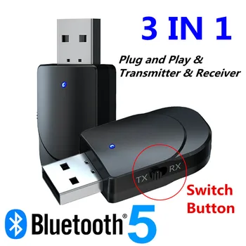 Bluetooth 5.0 Garso Imtuvas, Siųstuvas 3 1. Mini 3,5 mm Jack AUX USB Stereo Muzikos 4 1 Belaidis Adapteris