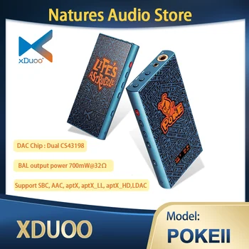 xDuoo KIŠTI II POKE2 KIŠTI ii HIFI Portable Bluetooth 5.0 Dual CS43198 MQA Dekoderis VPK Ausinių Stiprintuvas AMP LDAC aptX aptX_HD